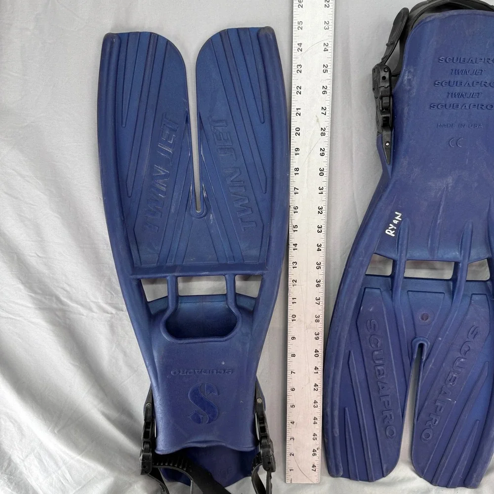 Scubapro Twin Jet Blue Split Fins Open Heel Scuba Diving XL Made in USA